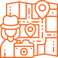 Persona y mapas - Naranja