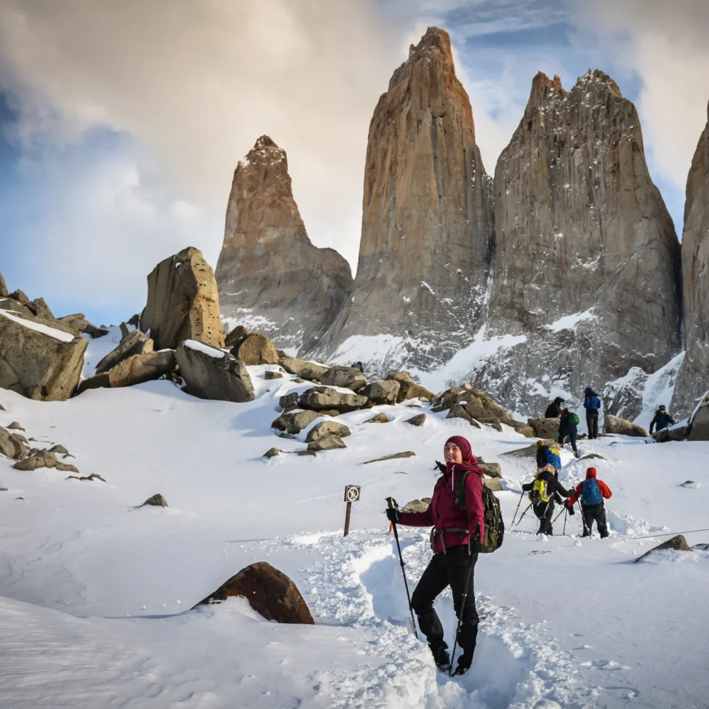 Ruta de trekking hacia la Base de las Torres en un viaje de varios días