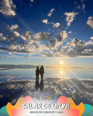 Evelyn y Acsa eligieron vivir una aventura entre Chile y Bolivia con nuestro Programa Uyuni vía San Pedro de Atacama, una experiencia que combina algunos de los paisajes más impresionantes del desierto y del Altiplano sudamericano 🏜️✨Antes de comenzar la travesía hacia Bolivia, aprovecharon sus días de aclimatación en San Pedro de Atacama para conocer el Valle de la Luna, recorriendo sus formaciones rocosas, dunas y miradores en medio de uno de los paisajes más característicos del Desierto de Atacama 🌙Luego comenzó una de las partes más especiales del viaje: 4 días y 3 noches recorriendo el Altiplano boliviano en dirección al Salar de Uyuni 🚙🇧🇴Durante la ruta conocieron la Laguna Blanca y Laguna Verde, ubicadas a los pies del imponente Volcán Licancabur, atravesaron los paisajes surrealistas del Desierto de Salvador Dalí y pudieron disfrutar de las aguas termales de Polques, rodeadas por la inmensidad del Altiplano ♨️⛰️También llegaron hasta los Géiseres Sol de Mañana, una zona geotérmica ubicada a gran altura donde fumarolas y actividad volcánica muestran una cara completamente diferente de Bolivia, para luego continuar hacia la espectacular Laguna Colorada, reconocida por sus tonalidades rojizas y por ser hábitat de flamencos andinos 🦩❤️La travesía continuó entre pequeños poblados, formaciones rocosas y paisajes altiplánicos como Tomas Lakha, avanzando día a día hacia uno de los momentos más esperados de todo el recorrido: conocer el inmenso Salar de Uyuni, el salar más grande del mundo 🤍✨Son viajes en los que el destino final impresiona, pero donde gran parte de la experiencia está precisamente en el camino: cruzar fronteras, recorrer el Altiplano, descubrir lagunas de colores y compartir durante varios días paisajes que parecen pertenecer a otro planeta.Gracias Evelyn y Acsa por confiar en El Raco Experience para acompañarlas en esta aventura por San Pedro de Atacama y Uyuni 🫶🏻❤️#SalarDeUyuni #SanPedroDeAtacama #AltiplanoBoliviano #ValleDeLaLuna #Chile